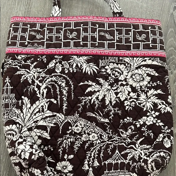 Vera Bradley Brown and Pink Tote Bag - Picture 4 of 4